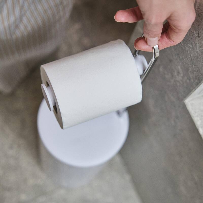EasyStore Toilet Paper Roll Holder with Concealed Storage