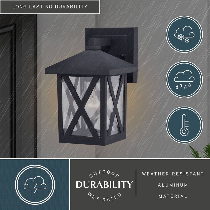 Vaxcel Lighting T0744 Rockford 9" Tall Outdoor Wall Sconce with Clear