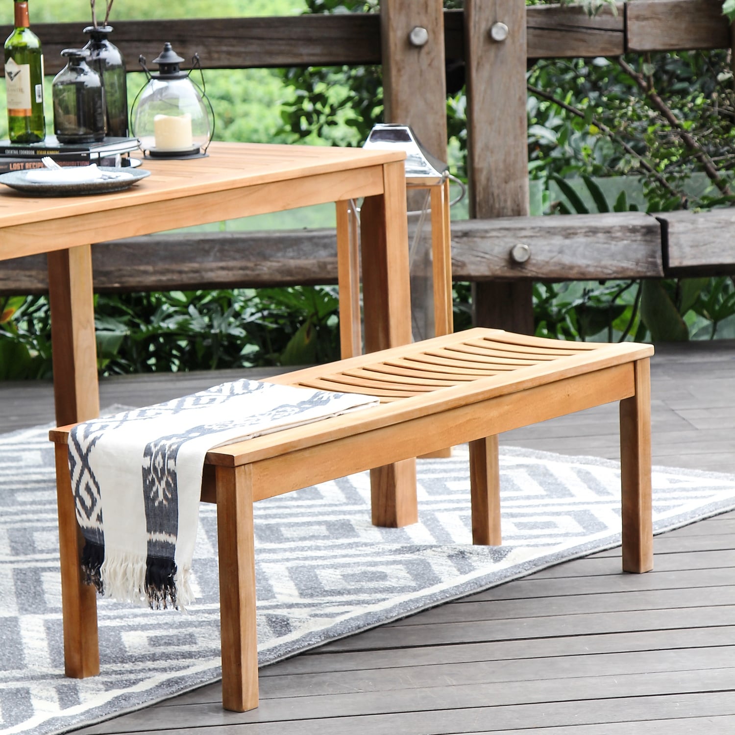 Cambridge Casual Sherwood Teak Outdoor Bench - Thumbnail 5