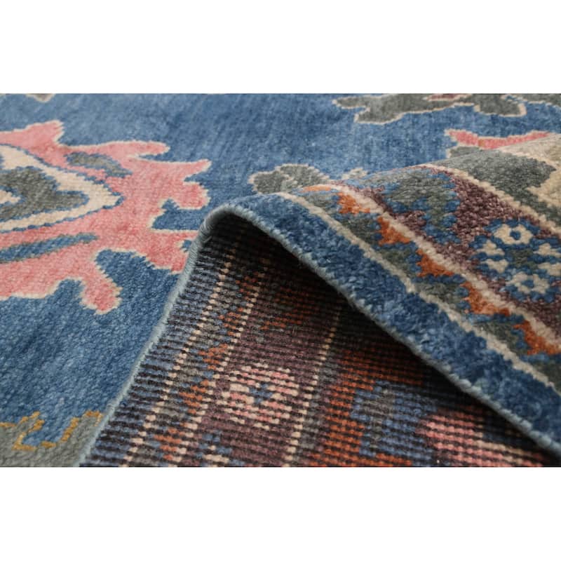 ECARPETGALLERY Hand-knotted Modern Oushak Dark Blue Wool Rug - 9'11 x 14'0