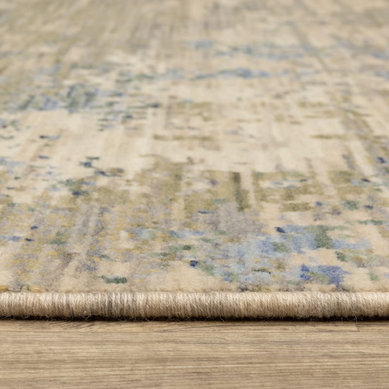 Style Haven Shiloh Abstract Shadows Beige/Green Wool Blend Area Rug