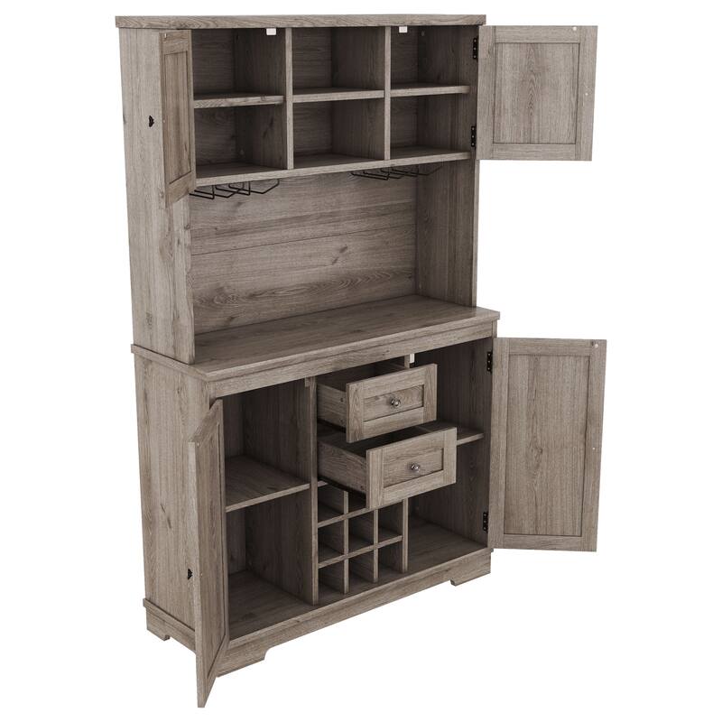 Coffee Bar Cabinet Kitchen Cabinet with Storage,Wine Cabinet with Drawers shelves and cabinets,Buffet Wine & Glass Racks