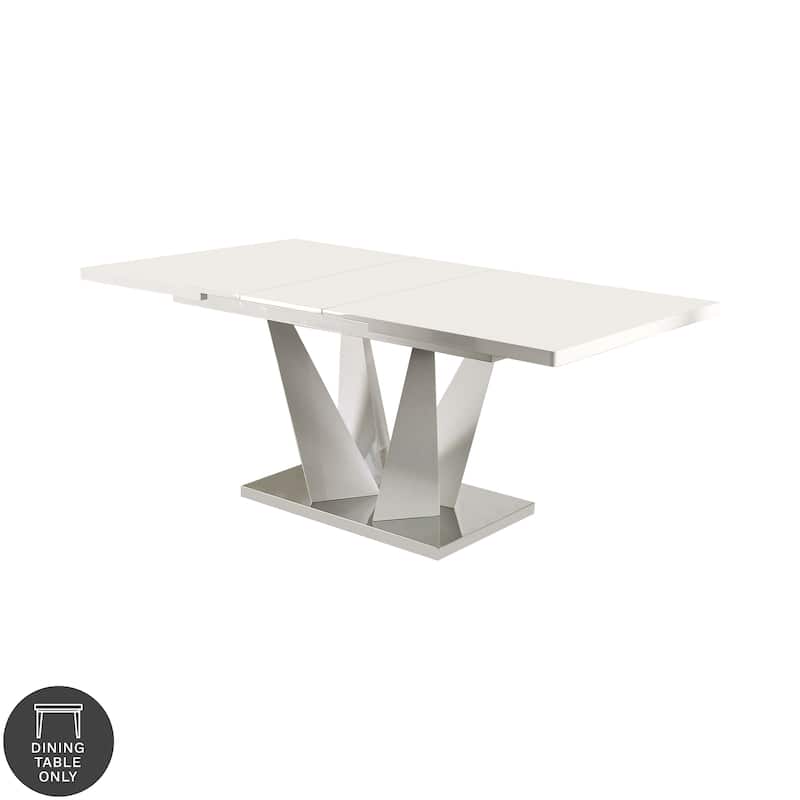 Furniture of America Jola Modern White 78-inch Expandable Dining Table