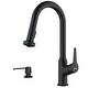preview thumbnail 1 of 19, Karran Scottsdale Single-Handle Pull-Down Sprayer Kitchen Faucet with Matching Soap Dispenser Matte Black
