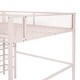 preview thumbnail 7 of 7, Full Size Metal Loft Bed with 4-Tier Shelves and Storage, Pink