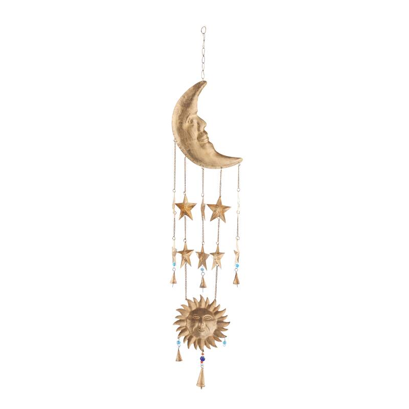 Gold Iron Eclectic Windchime 32 x 11 x 1