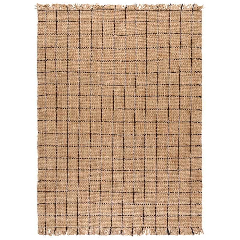 SAFAVIEH Flatweave Natural Miyoko Fiber Farmhouse Jute Rug - 8' x 10' - Natural/Black