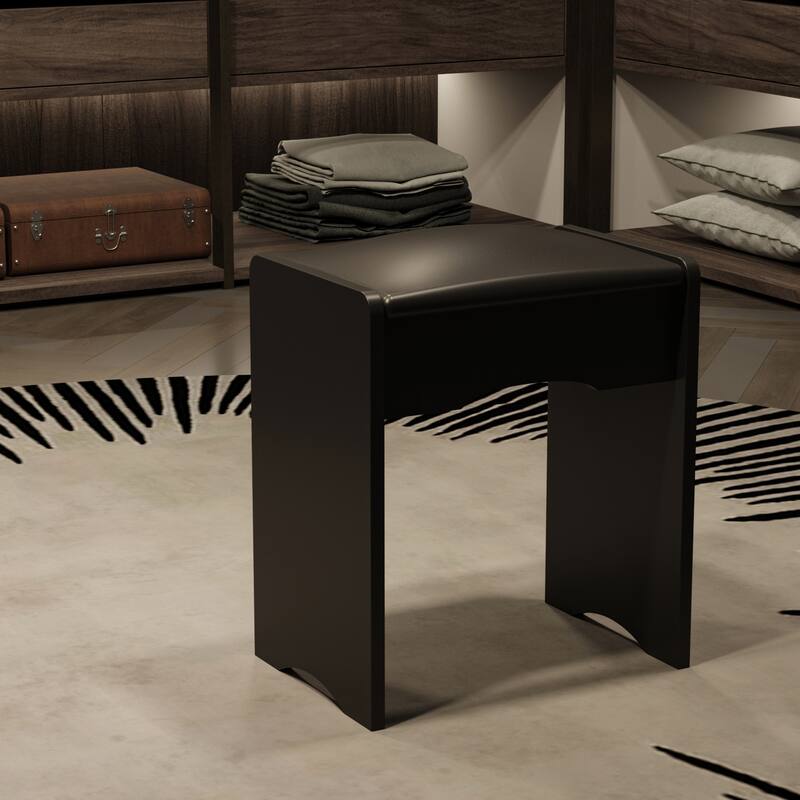 4-Drawer Makeup Organizer Vanity Table Set with LED-lit Mirror Dresser