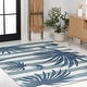 preview thumbnail 8 of 17, JONATHAN Y Veronica Classic Beach Stripe and Palm Leaf Indoor/Outdoor Area Rug