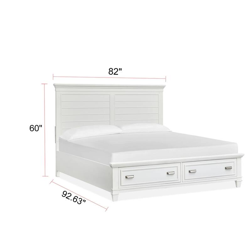Magnussen Home Charleston White Dove Panel Storage Bed