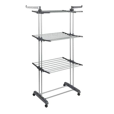 Household Essentials 4 Tier Laundry Drying Rack with Two Side Wings - 29.5"L x 25.2"W x 66.9"H