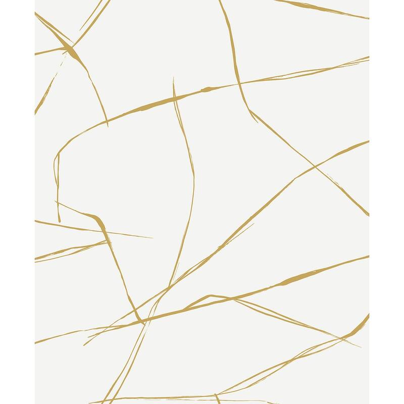 Seabrook Designs Astratto Geometric Non-Woven Unpasted Wallpaper - 20.9 in. W x 33 ft. L - Metallic Goldenrod