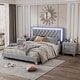 preview thumbnail 11 of 16, 3-Pieces Bedroom Sets,Queen Size Upholstered Platform Bed with LED Lights and Two Nightstands