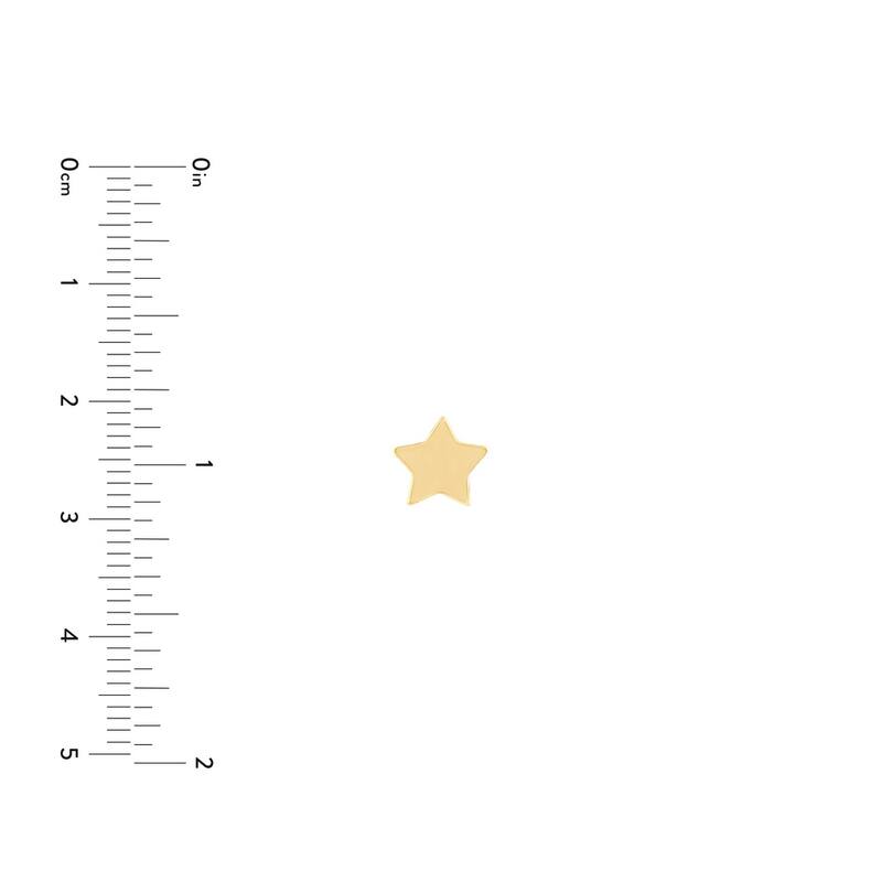 Curata 14k Yellow Gold 8mm Polished Flat Star Stud Earrings