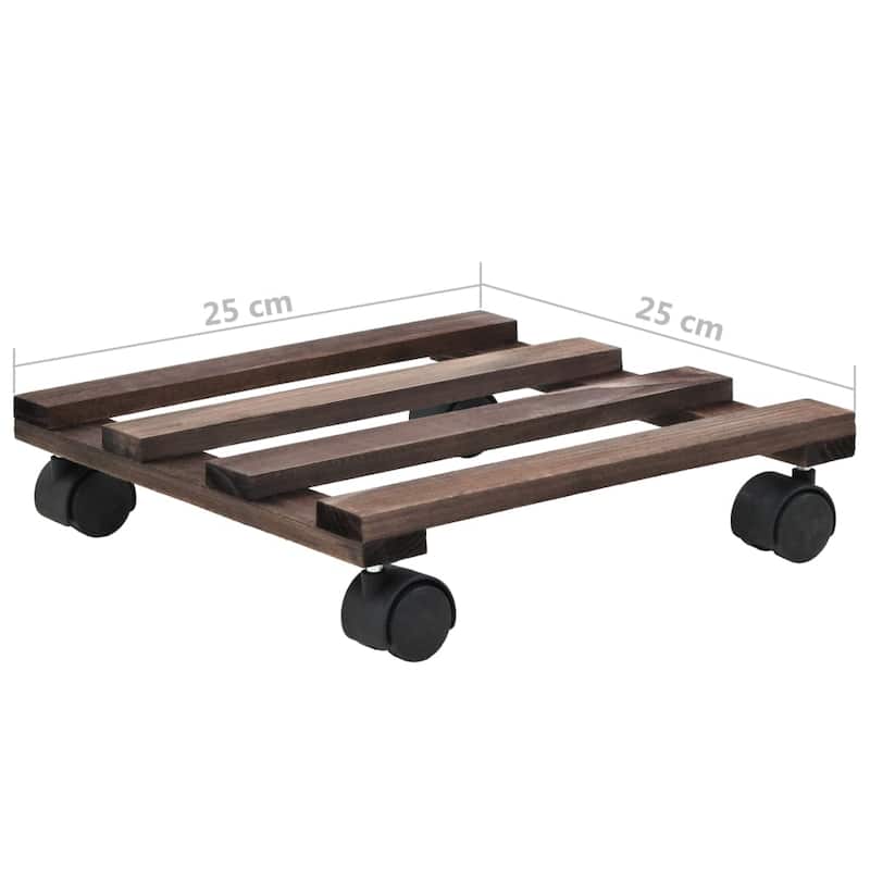 vidaXL Plant Roller Brown Cedar Wood Compact Rotatable Plant Roller - 9.8 x 9.8 x in