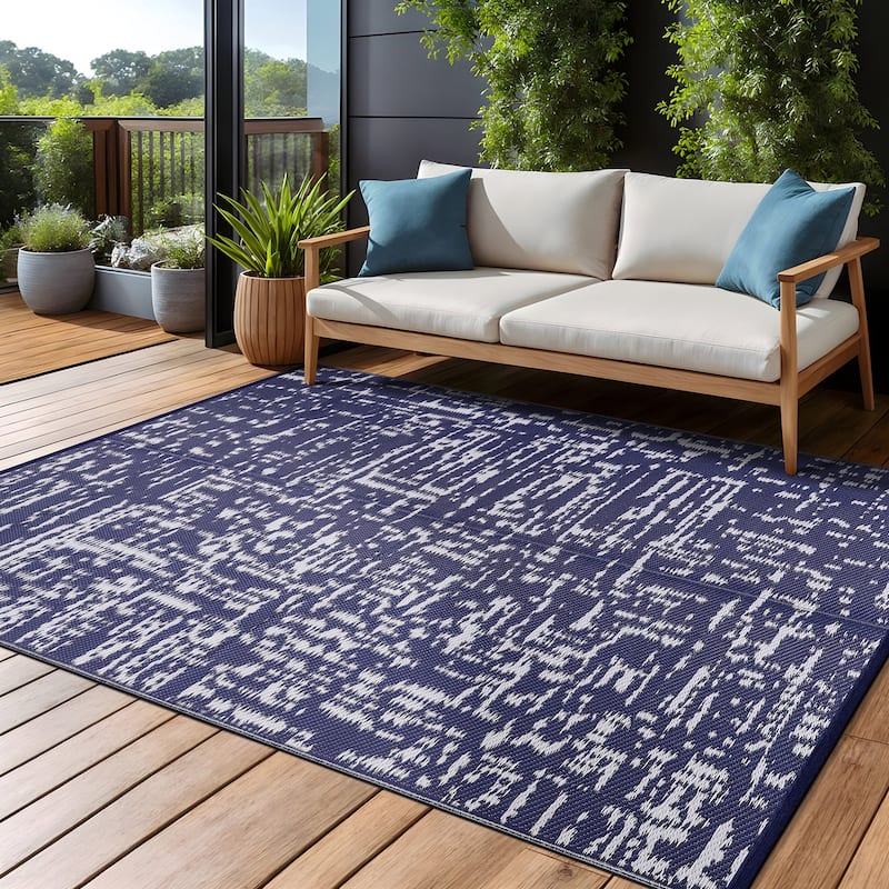 Beverly Rug Reversible Mats Plastic Outdoor Rug for Camping, Patio, Backyard, RV, Picnic, Deck