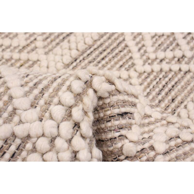 ECARPETGALLERY Braid weave Sienna Cream Wool Rug - 4'0 x 6'1