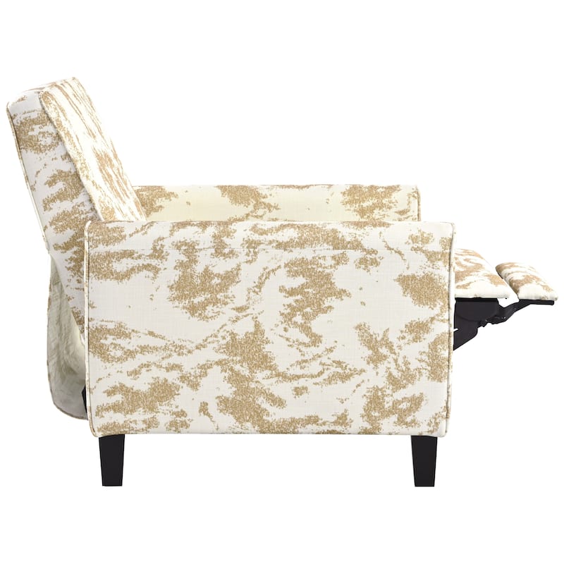 Recliner Chair with Adjustable Push-Back Mechanism, Armchair with Wood Legs, Deep Seating Lounge Chaise Chair