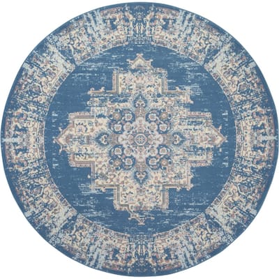 Power Loomed Geometric Area Rug - 8' Round