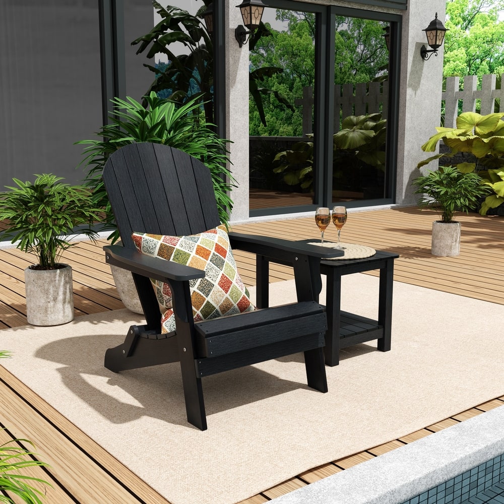 Vineyard HIPS Outdoor Folding Eco-Friendly All Weather Seashell Adirondack Chair (Set of 2)