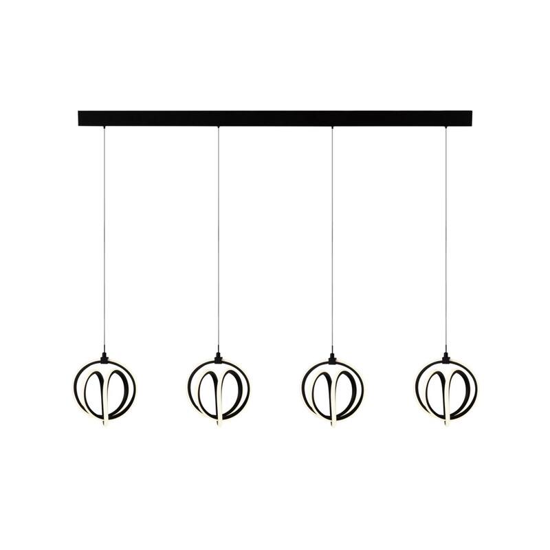 Rose 4 Light LED Chandelier Black