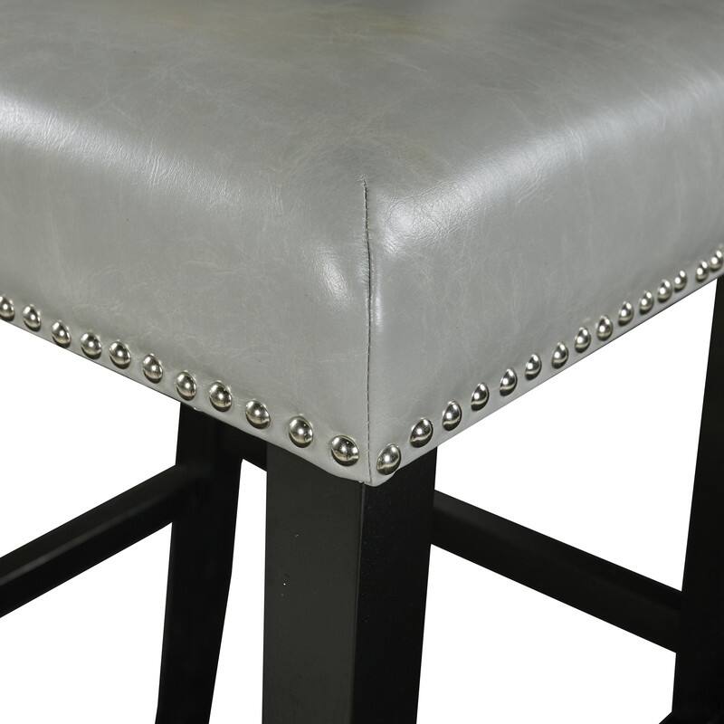 Garrett Faux Leather Dove Gray 30-inch Bar Stool
