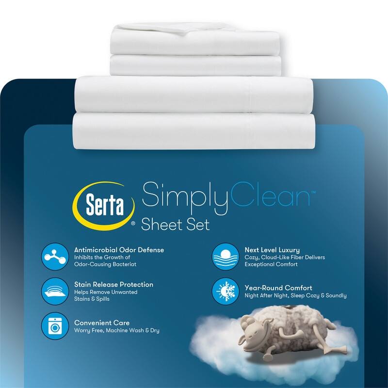 Serta Simply Clean Antimicrobial Sheet Set