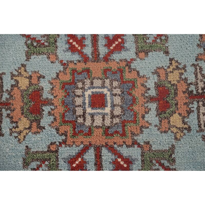 Light Blue Oushak Oriental Foyer Rug Hand-Knotted Wool Carpet - 2'11" x 4'11"
