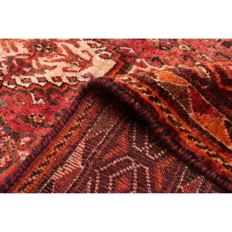 ECARPETGALLERY Hand-knotted Melis Vintage Dark Red Wool Rug - 3'7 x 7'3
