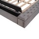 preview thumbnail 8 of 9, Queen Size Upholstery Low Profile Storage Platform Bed