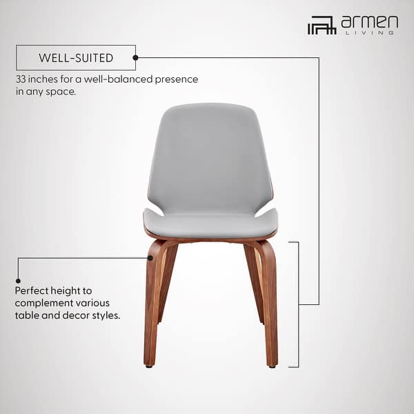 dimension image slide 4 of 6, Brinley Walnut or Black Wood Upholstered Dining Chair