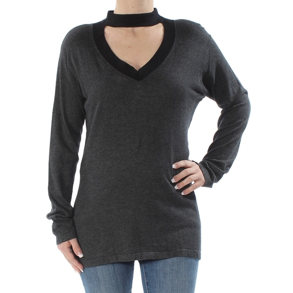 VINCE CAMUTO Womens Gray Long Sleeve V Neck Sweater Size: S