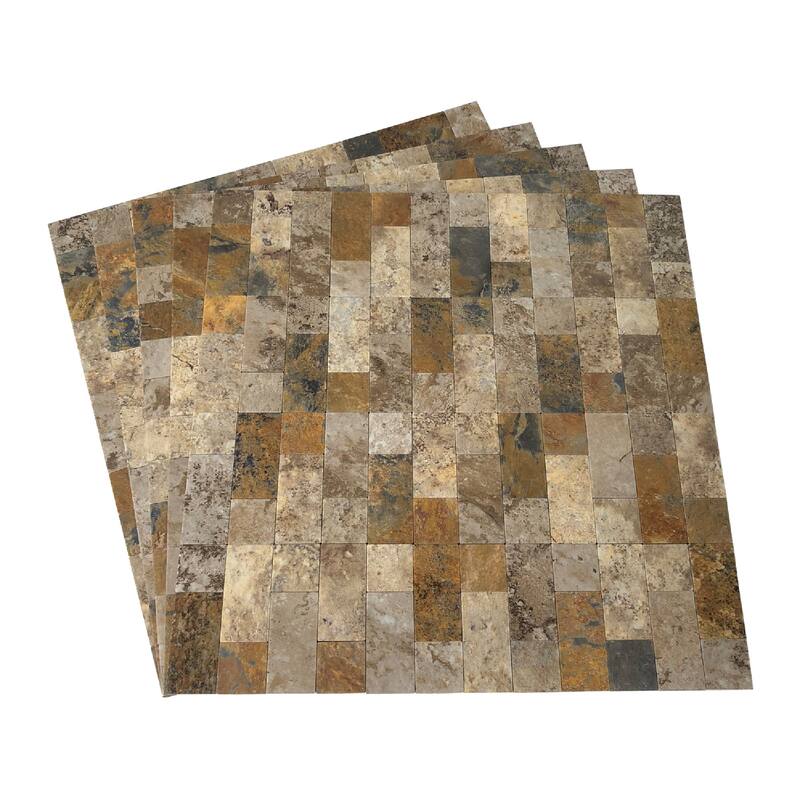 Art3d 12"x12" Peel and Stick Tile Backsplash for Kitchen, Aluminum Composite Tiles (5 Tiles)