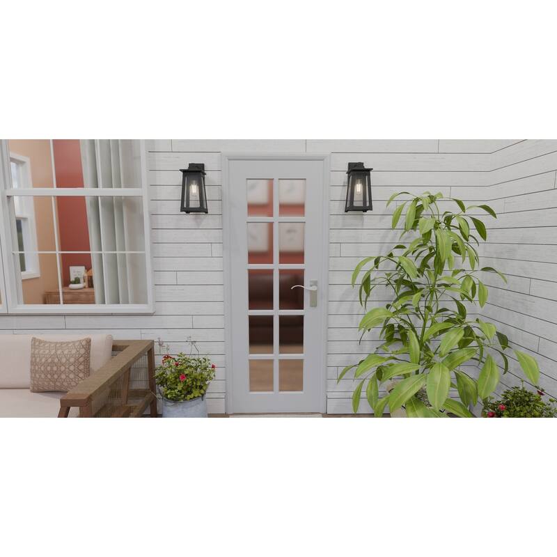 Drescher 1-Light Matte Black Outdoor Wall Lantern