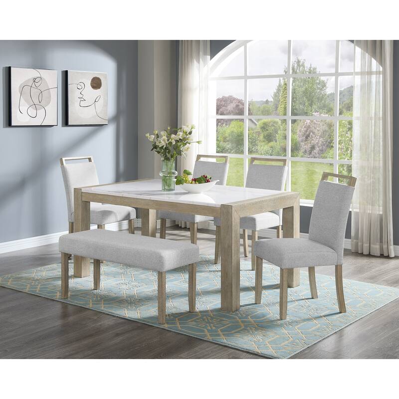 1pc Contemporary Upholstered Dining Bench