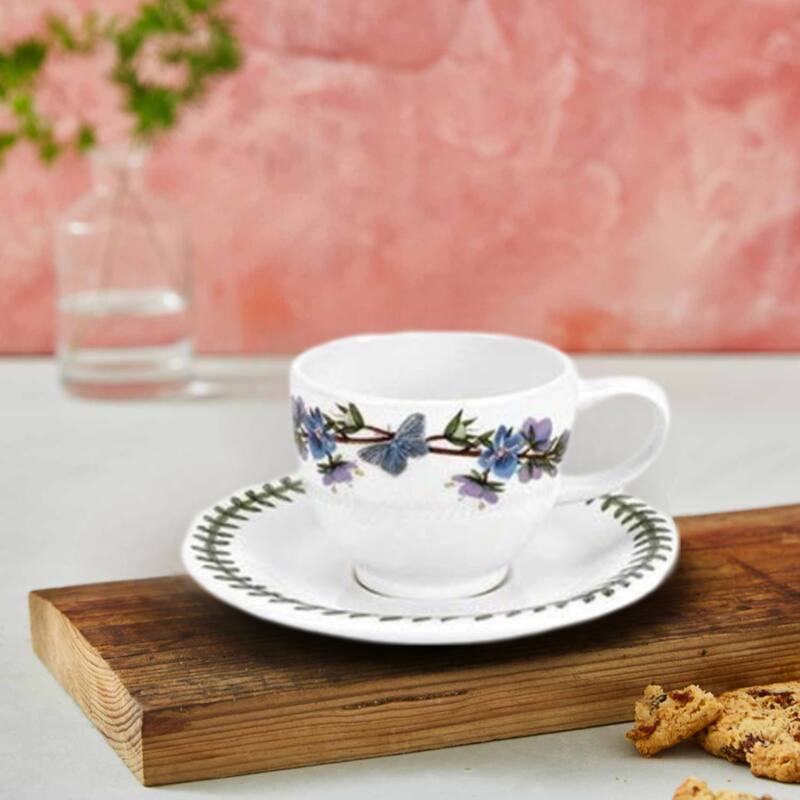 Portmeirion Botanic Garden Espresso Cup and Saucer Set - 3.5 oz