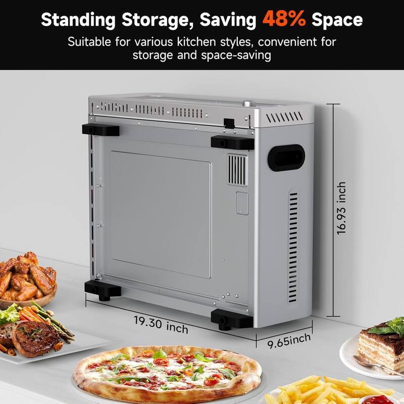 Kitchen Elite 18L Digital Air Fryer Toaster Oven, Convection Pizza Oven, Silver - 30.86