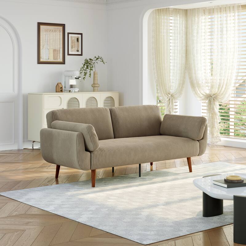 Convertible Corduroy Sleeper Sofa Futon Bed Recliner Lounge