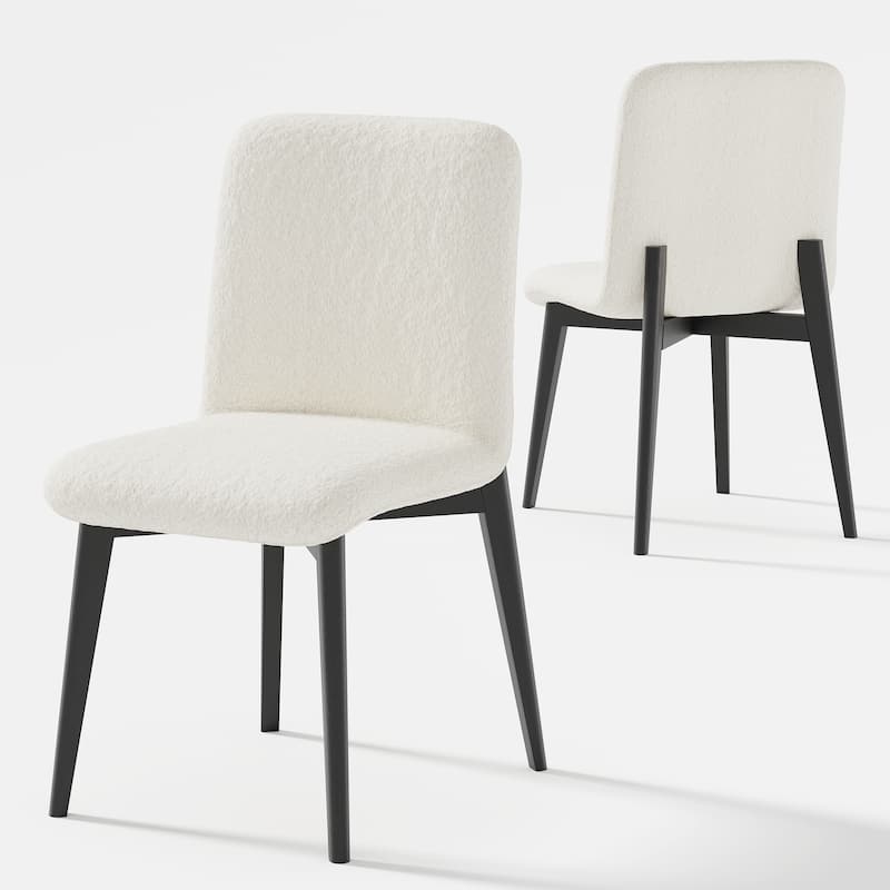 Lumioca Vivica Upholstered Modern Dining Chairs Set of 2 - White 3