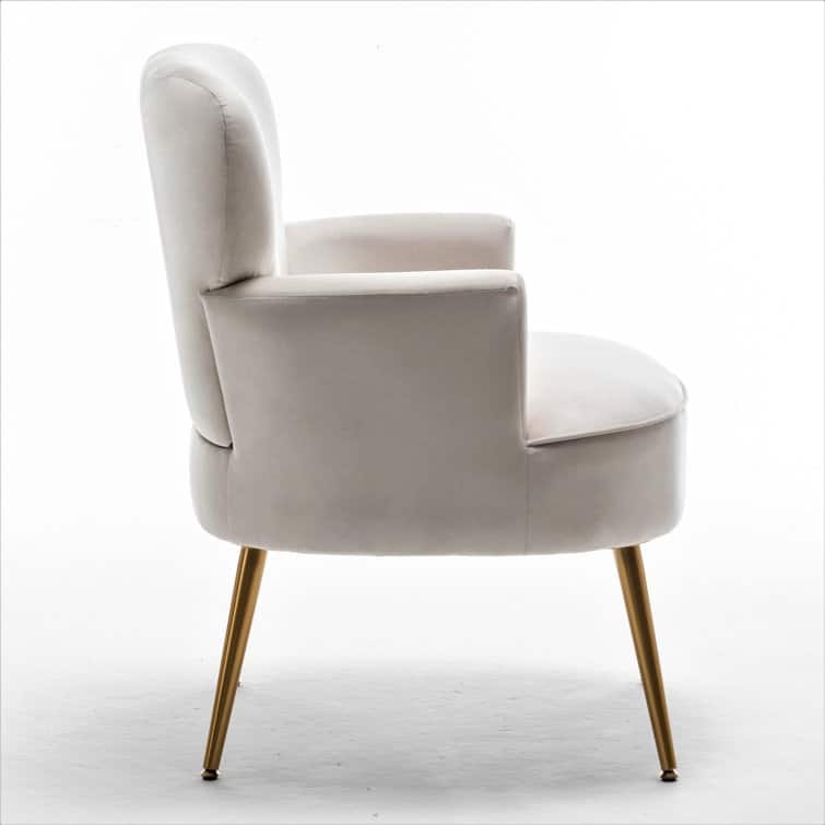 US Pride Furniture Stylish Velvet Armchair with Gold Metal Legs Comfortable Accent Chair