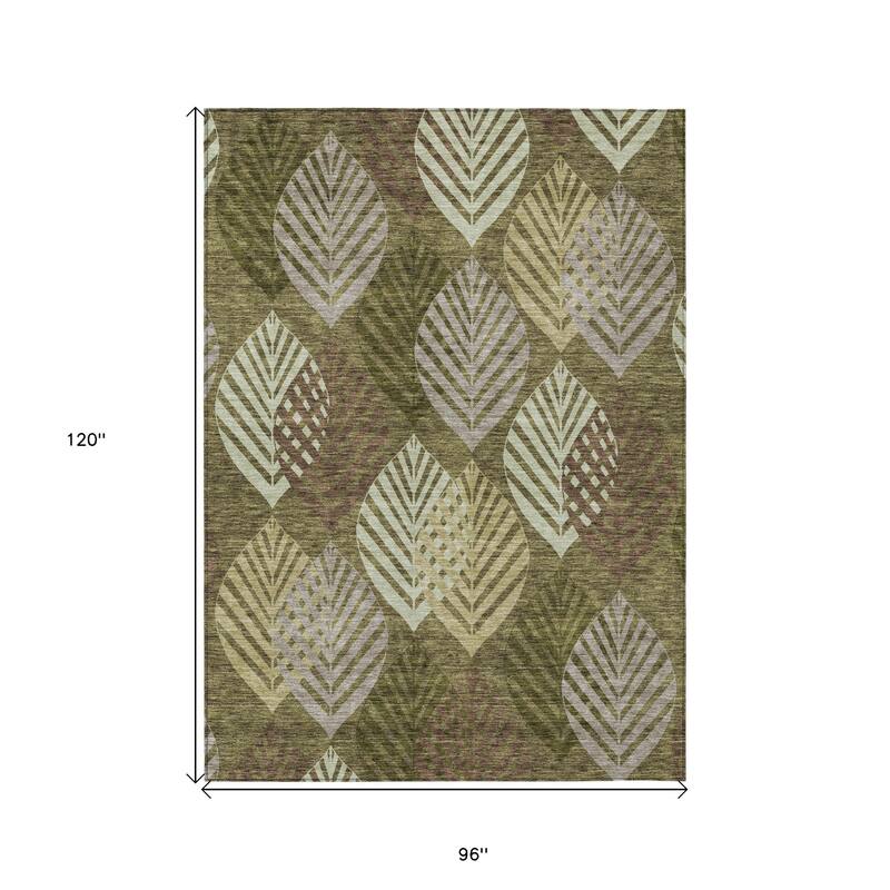 HomeRoots Floral Transitional Rectangle Outdoor Rug