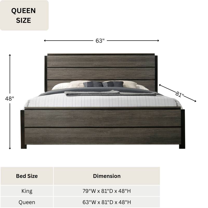 Roundhill Furniture Ioana 187 Antique Grey Wood Bed Room Set