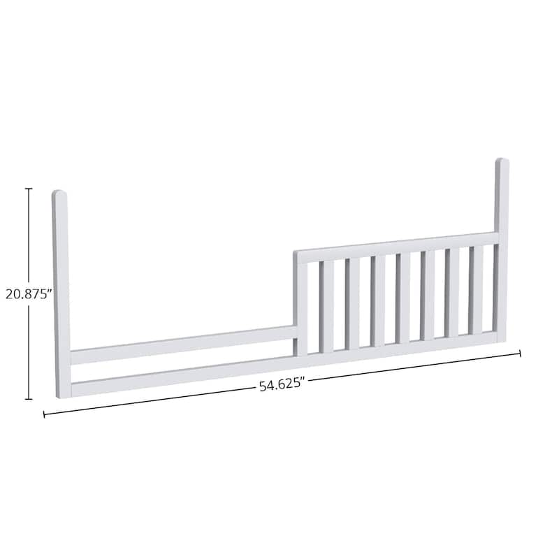 Rowan 55" Wide Convertible Toddler Rail, Ash Linen White