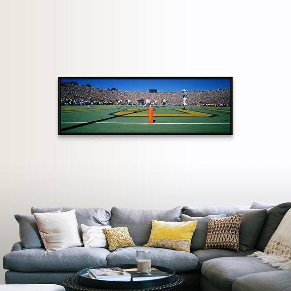 Shop University Of Michigan Football Ann Arbor Mi Black Float Frame Canvas Art Overstock 25523901