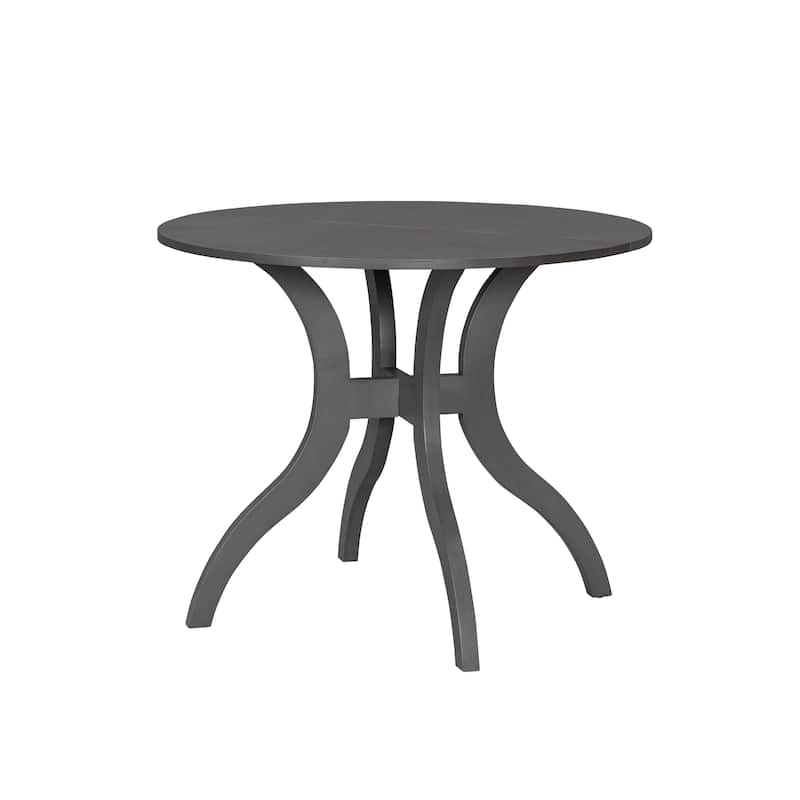Oak Gray Round Dining Table 39.4" - Traditional Solid Wood Legs, Timeless Elegance, Ideal Focal Point for Family Gatherings