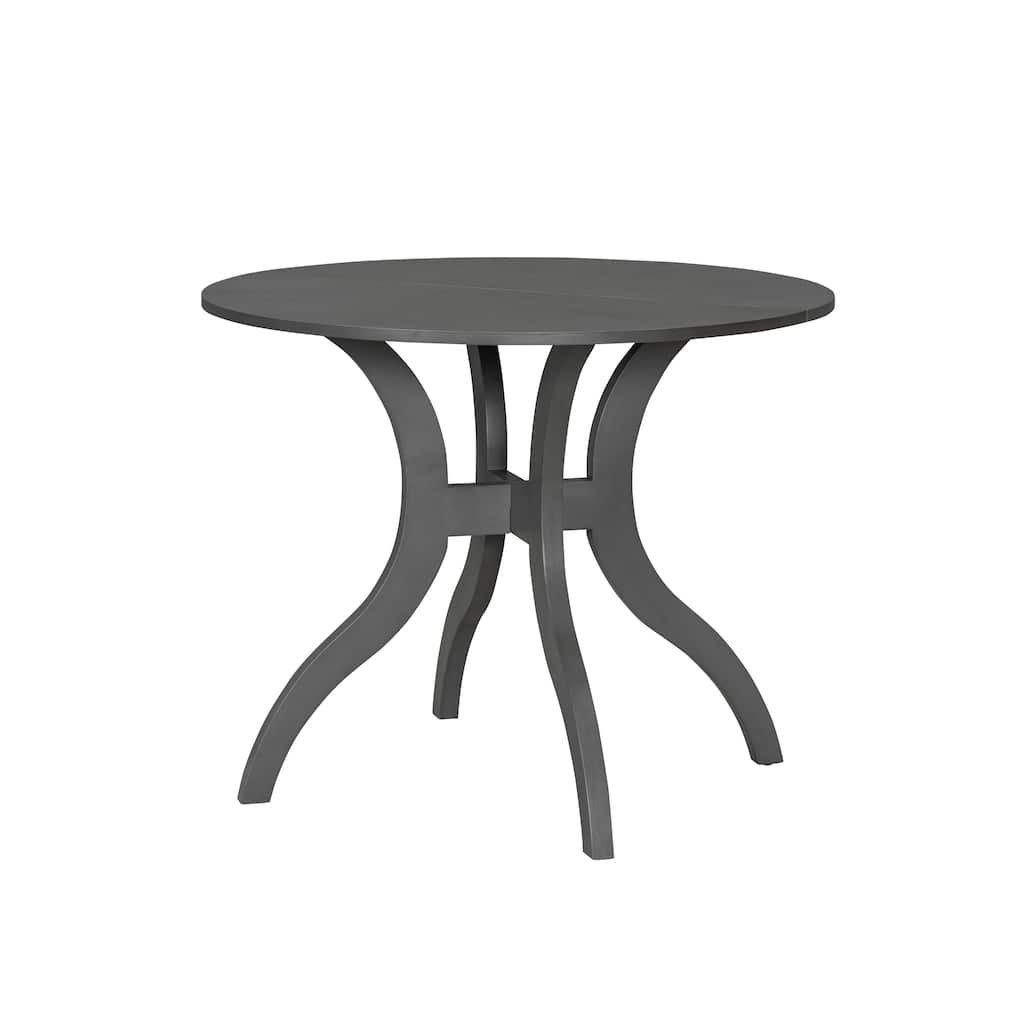 Oak Gray Round Dining Table 39.4" - Traditional Solid Wood Legs, Timeless Elegance, Ideal Focal Point for Family Gatherings