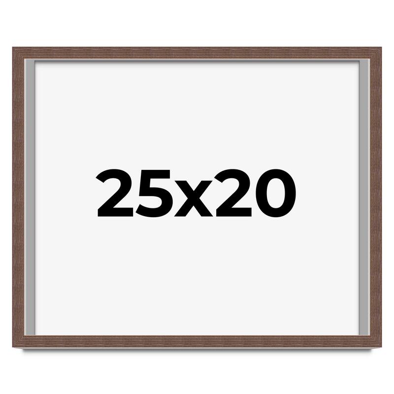 25x20 Shadow Box Frame Brown | 1.125 inches Deep Real Wood Rustic