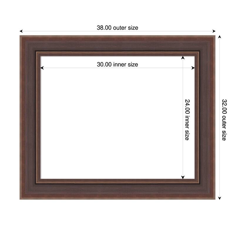 Moab Brown Bronze Framed Dry Erase Magnetic Board - 38 x 32 in