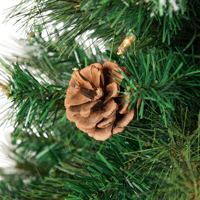 4' Frosted Carolina Berry Spruce Artificial Tree Clear Lights - 4 Foot