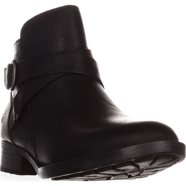 Born Chaval Flat Casual Ankle Boots, Black Leather